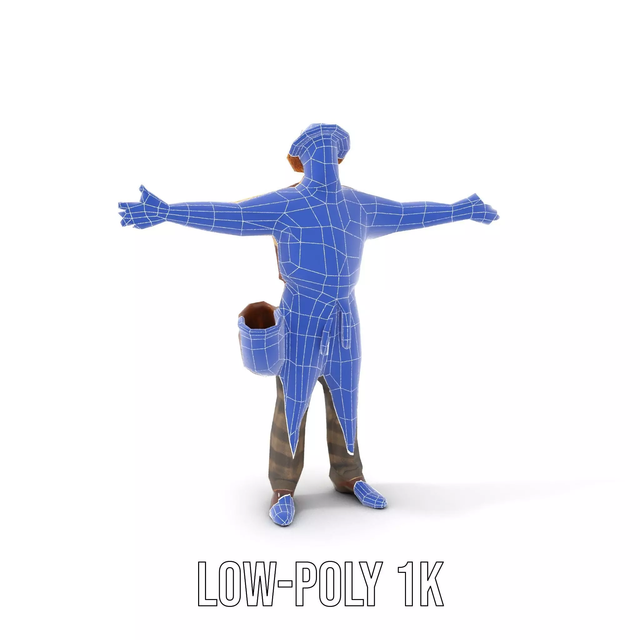 Elderly Man in Traditional Outfit Model Pack Low-poly 3D model_23