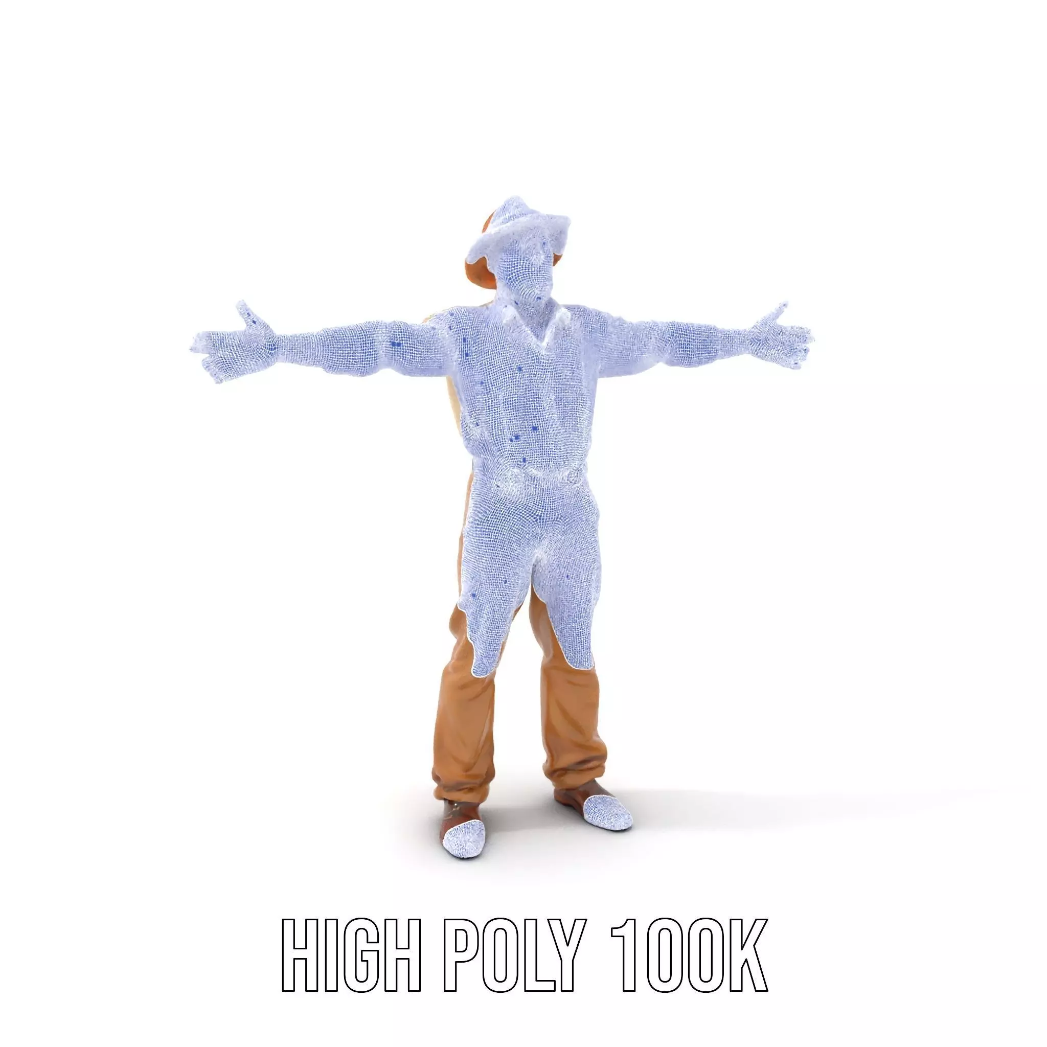 Farmer Character Model Pack with Hat and Suspenders Low-poly 3D model_5