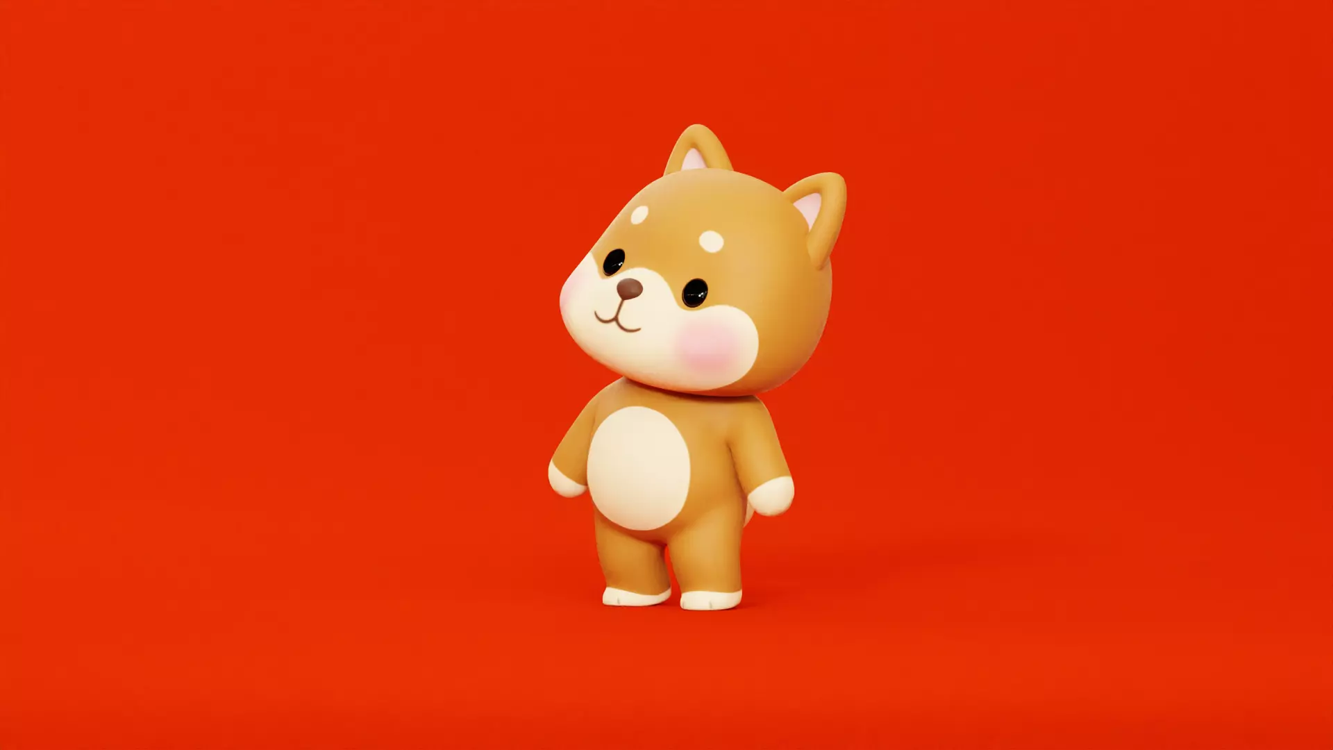 Cartoon Dog Shiba Chibi Kawaii Character Rigged Animated Low-poly 3D model_4