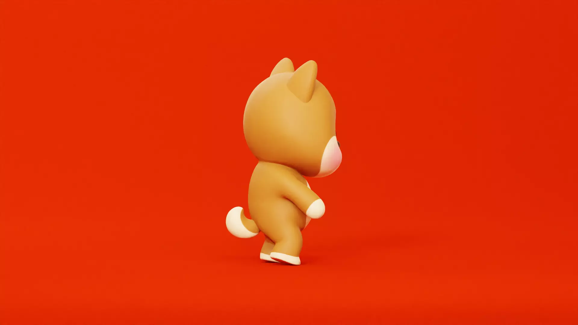 Cartoon Dog Shiba Chibi Kawaii Character Rigged Animated Low-poly 3D model_5