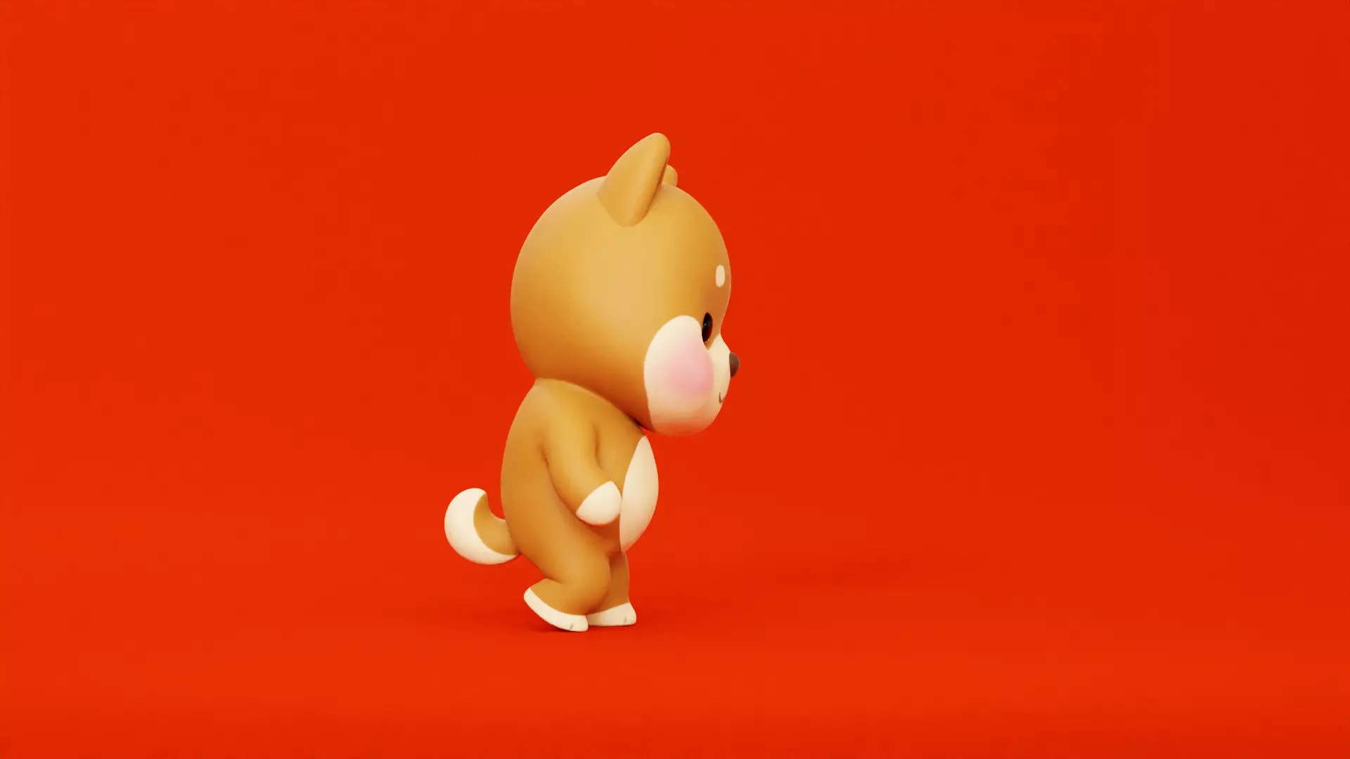 Cartoon Dog Shiba Chibi Kawaii Character Rigged Animated Low-poly 3D model_6