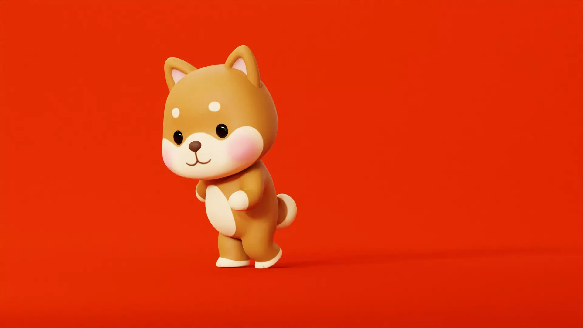 Cartoon Dog Shiba Chibi Kawaii Character Rigged Animated Low-poly 3D model_2