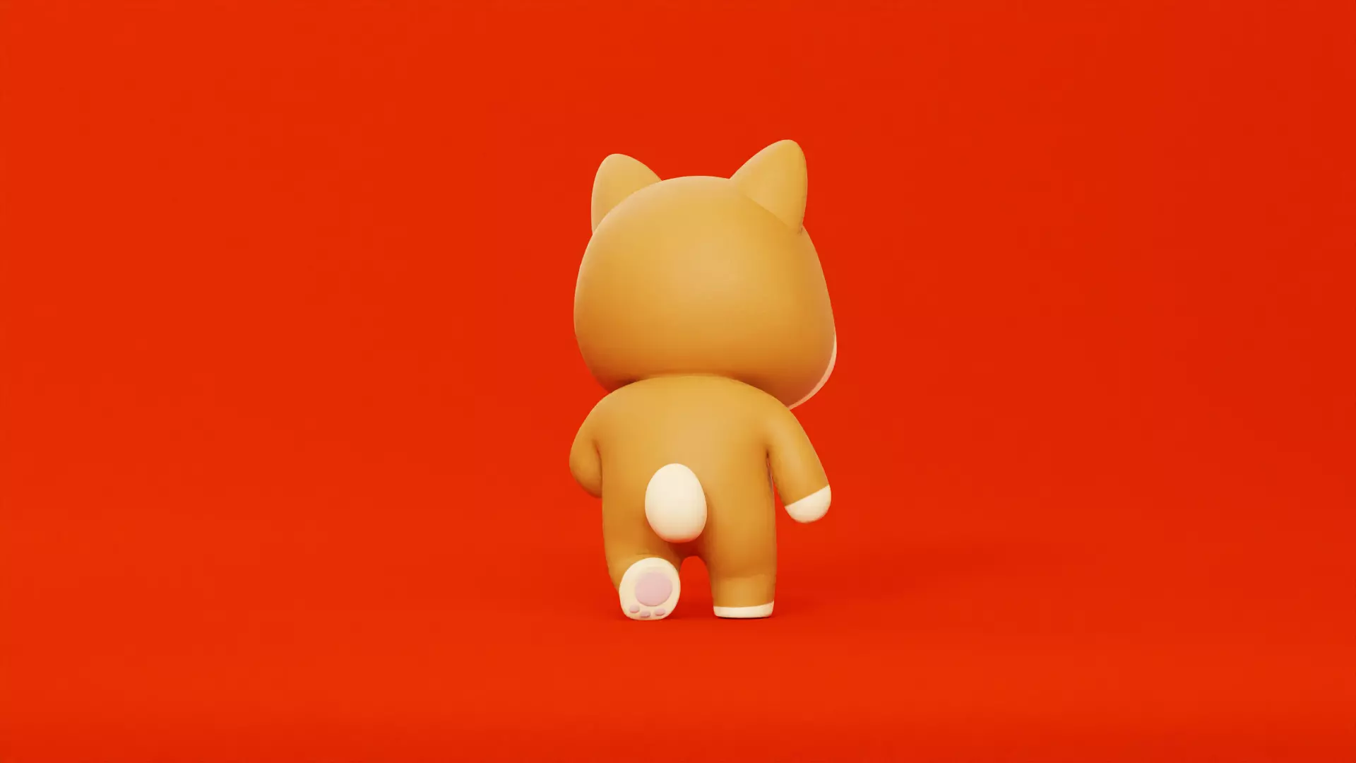 Cartoon Dog Shiba Chibi Kawaii Character Rigged Animated Low-poly 3D model_9