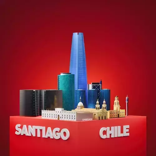 Santiago Chile 3D Diorama