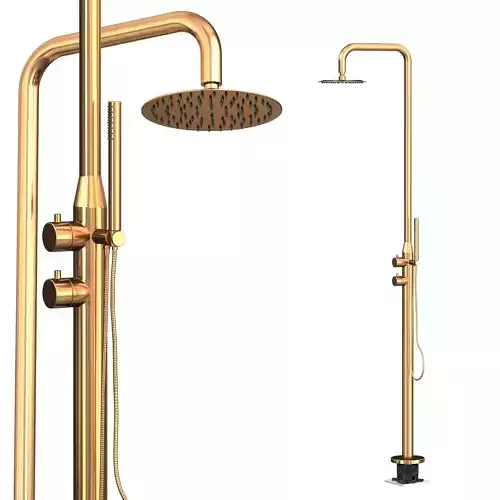 Sola Freestanding Outdoor Shower Set 3D model