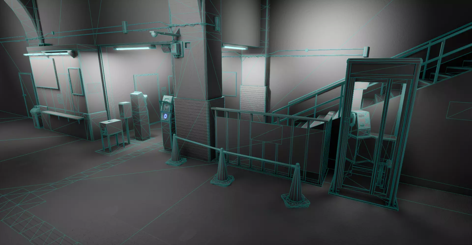 Ghost Station Underpass Japan Low-poly 3D model_11