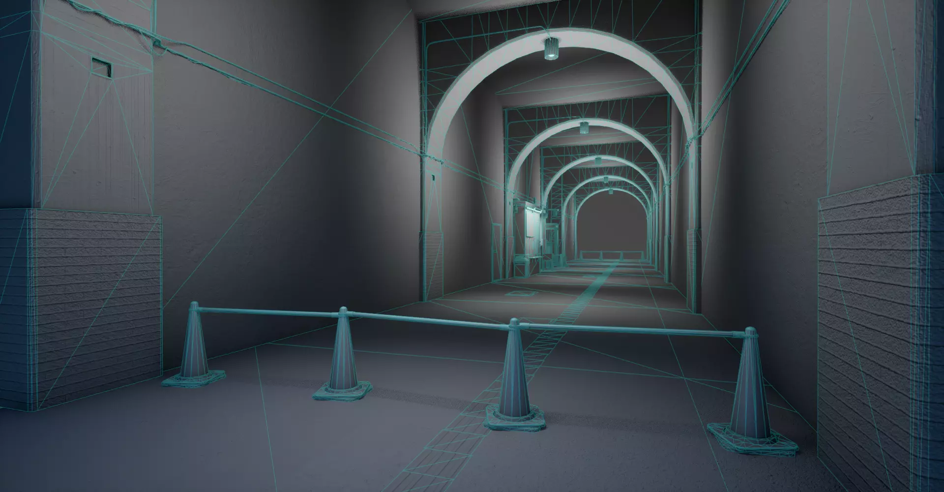 Ghost Station Underpass Japan Low-poly 3D model_9