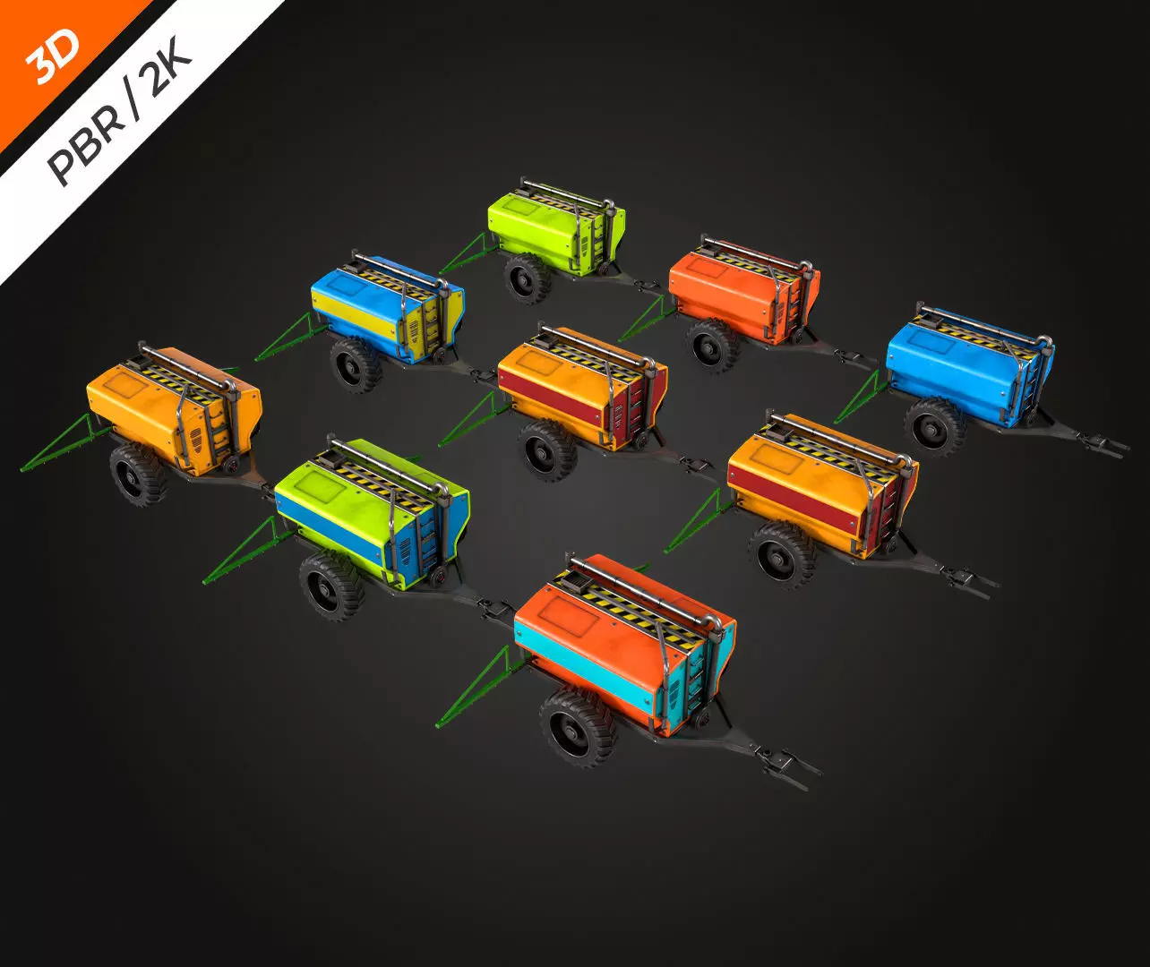 Tractor Sprayer Low-poly 3D model_11