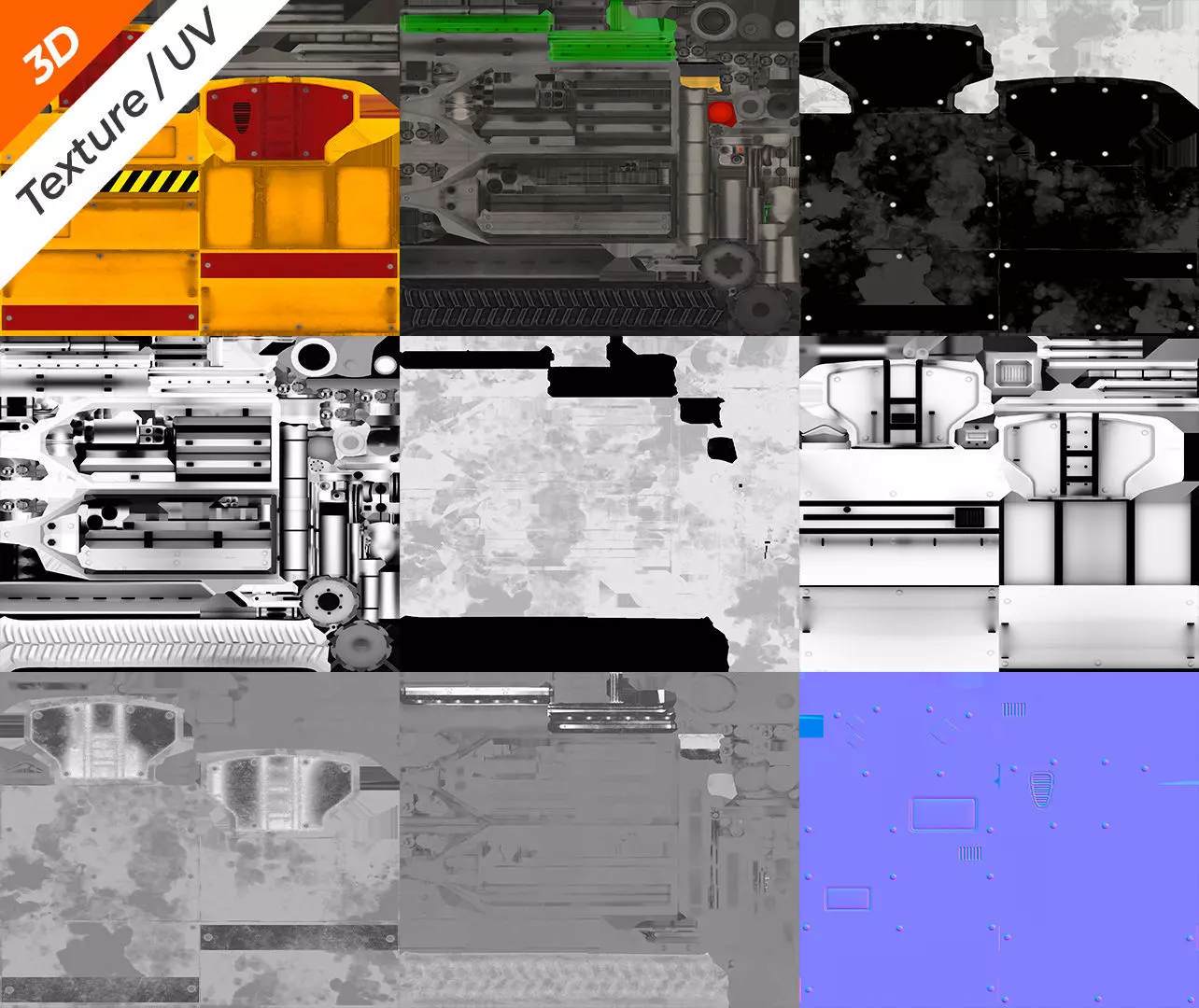 Tractor Sprayer Low-poly 3D model_14