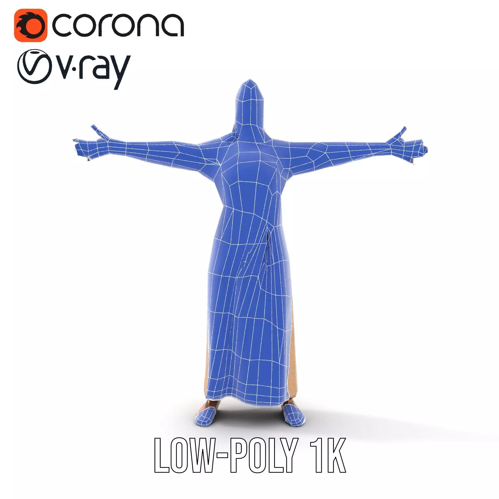 Model Pack Traditional Dress with Headscarf Low-poly 3D model_8