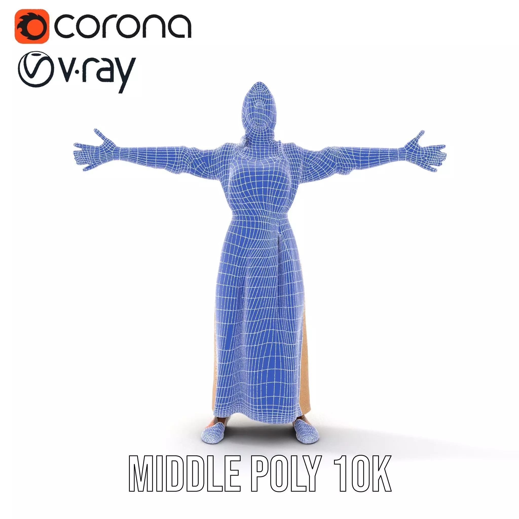 Model Pack Traditional Dress with Headscarf Low-poly 3D model_24