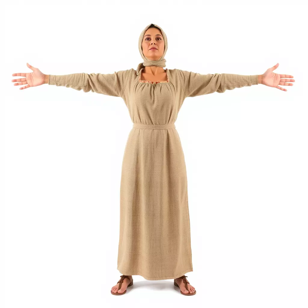 Model Pack Traditional Dress with Headscarf Low-poly 3D model_3