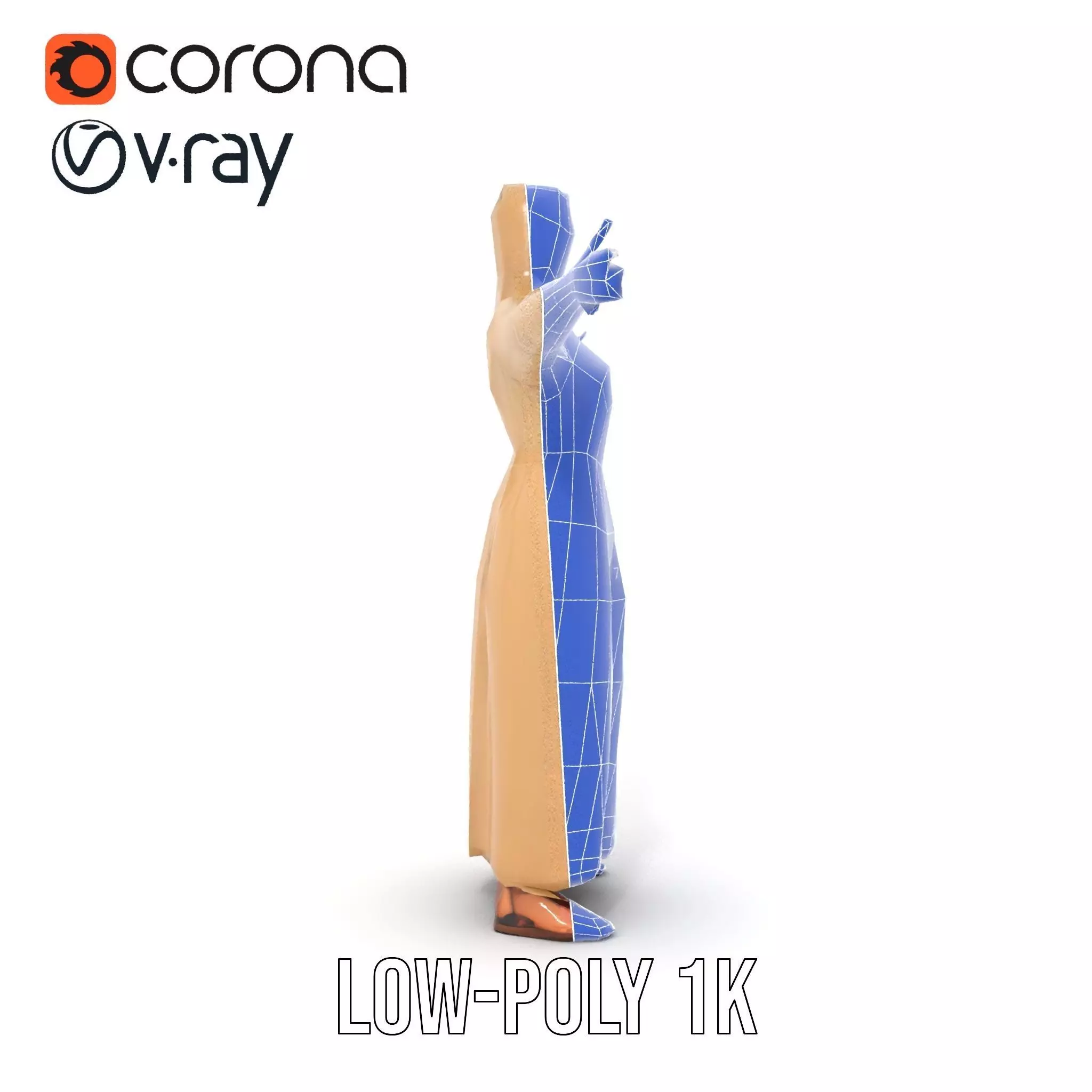 Model Pack Traditional Dress with Headscarf Low-poly 3D model_31