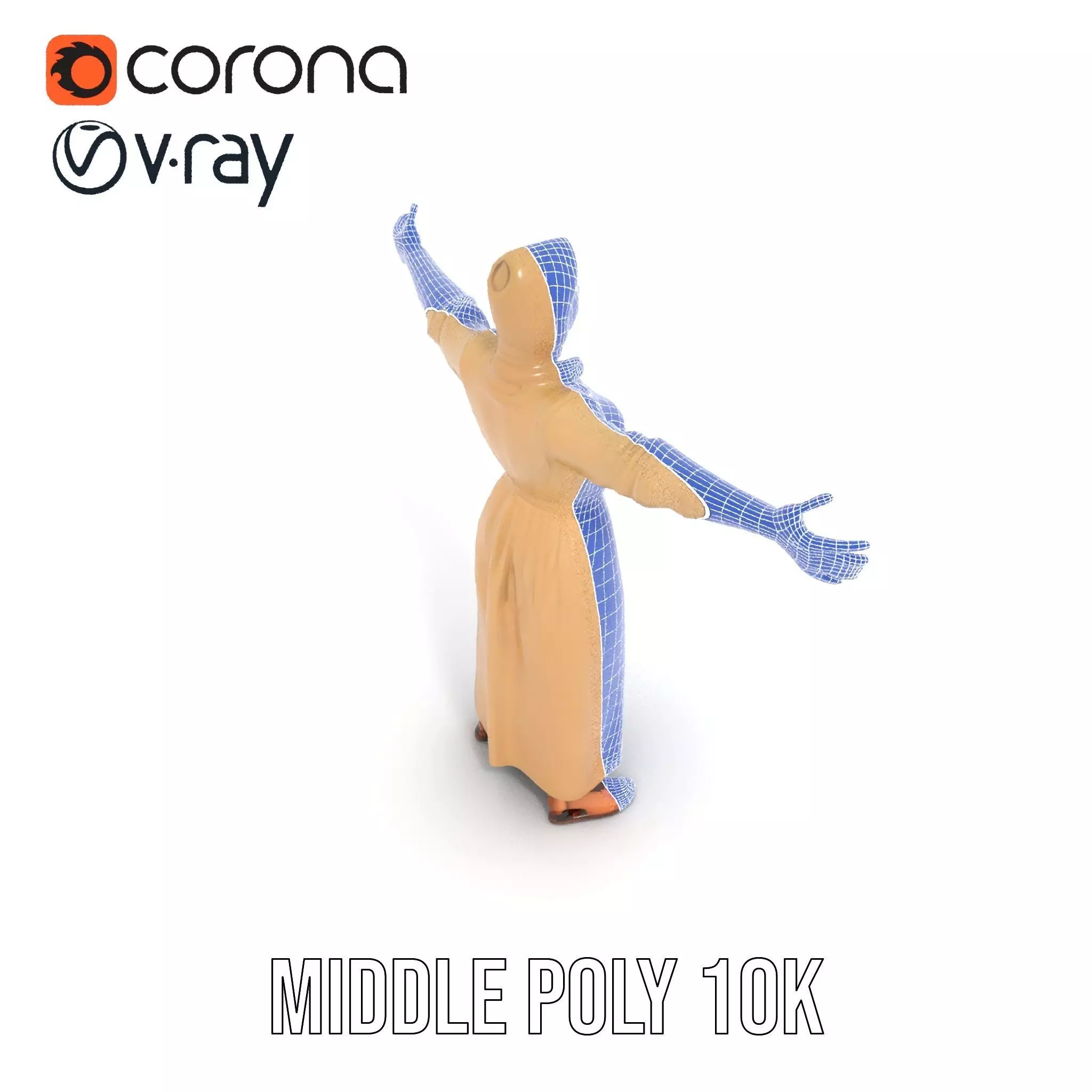 Model Pack Traditional Dress with Headscarf Low-poly 3D model_27