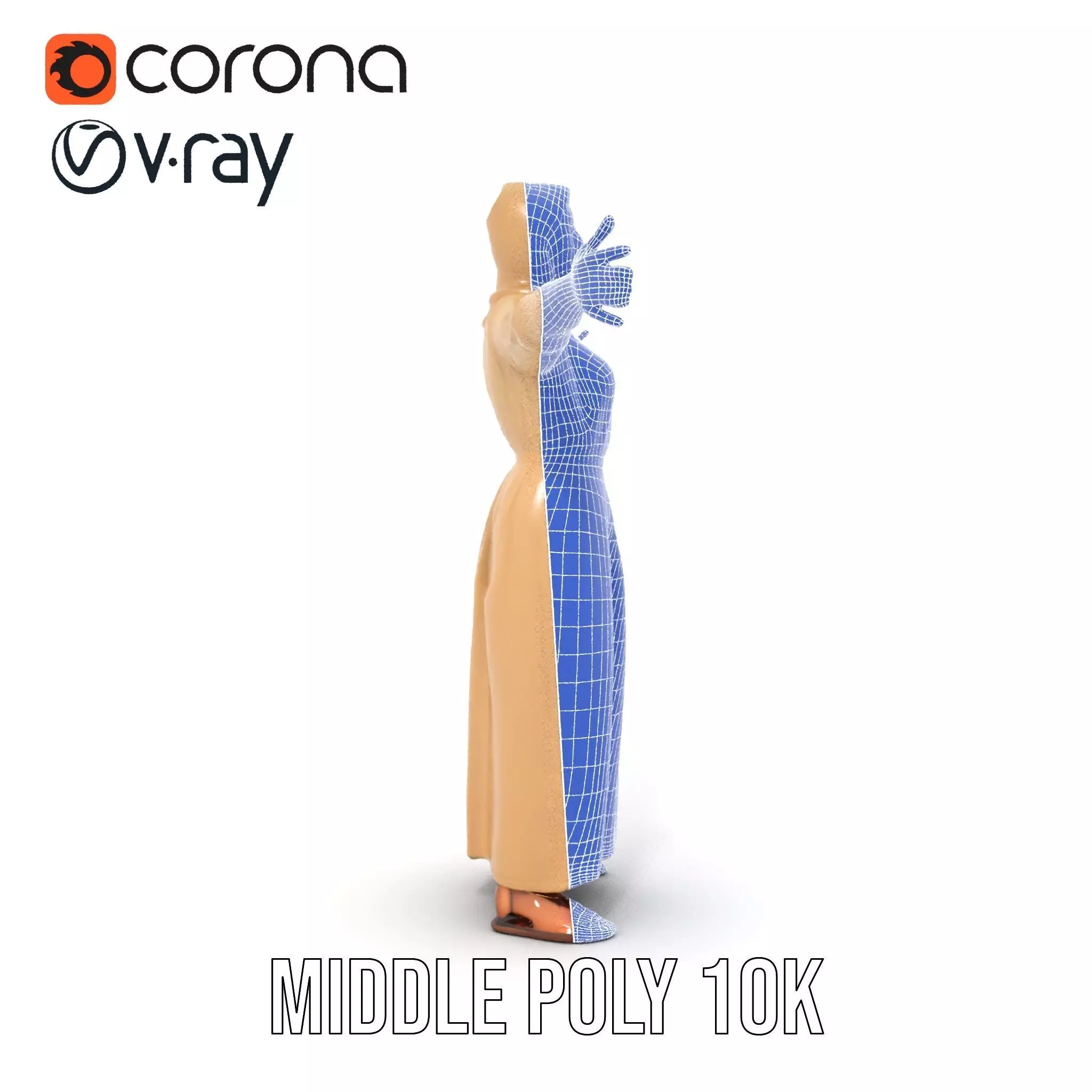 Model Pack Traditional Dress with Headscarf Low-poly 3D model_30