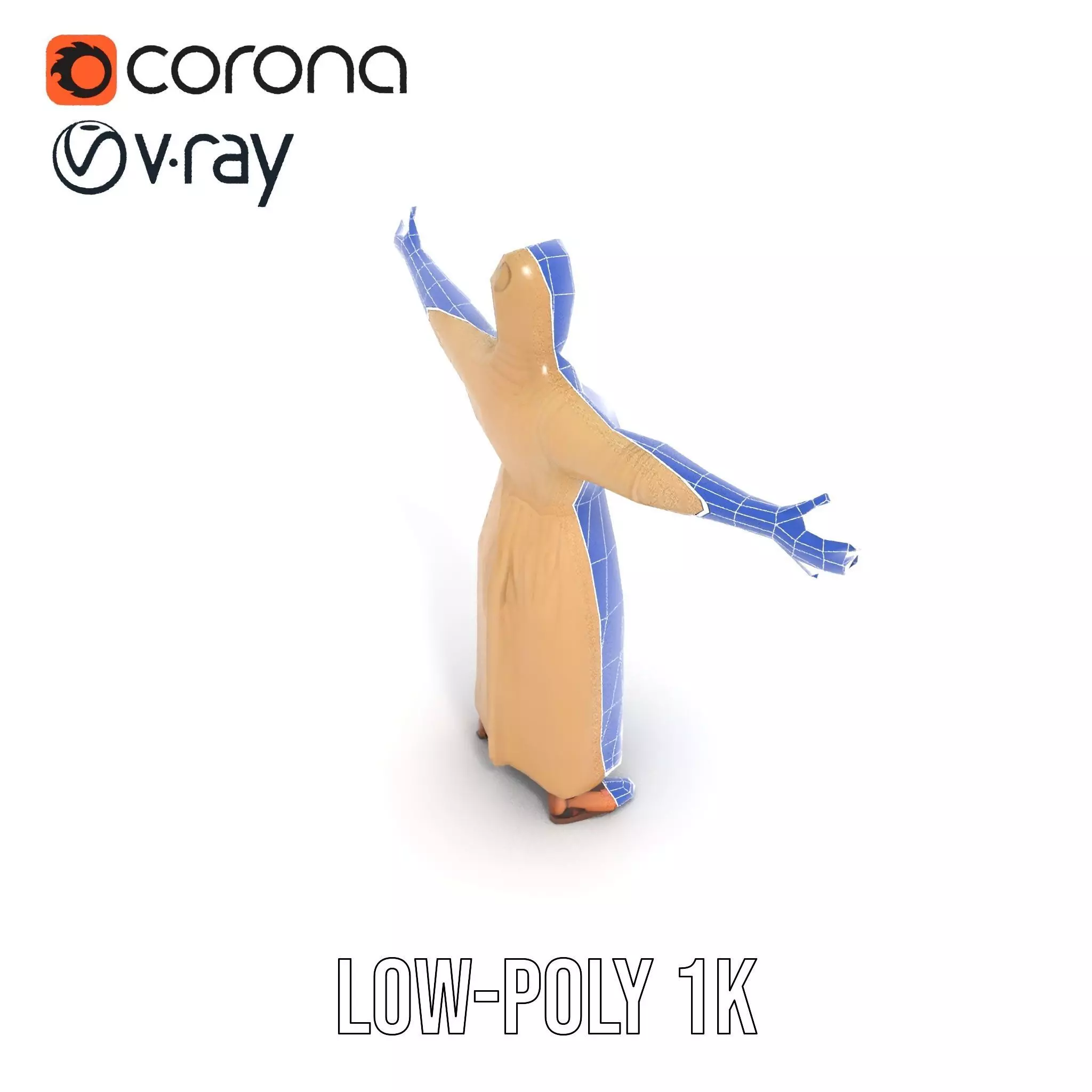 Model Pack Traditional Dress with Headscarf Low-poly 3D model_28