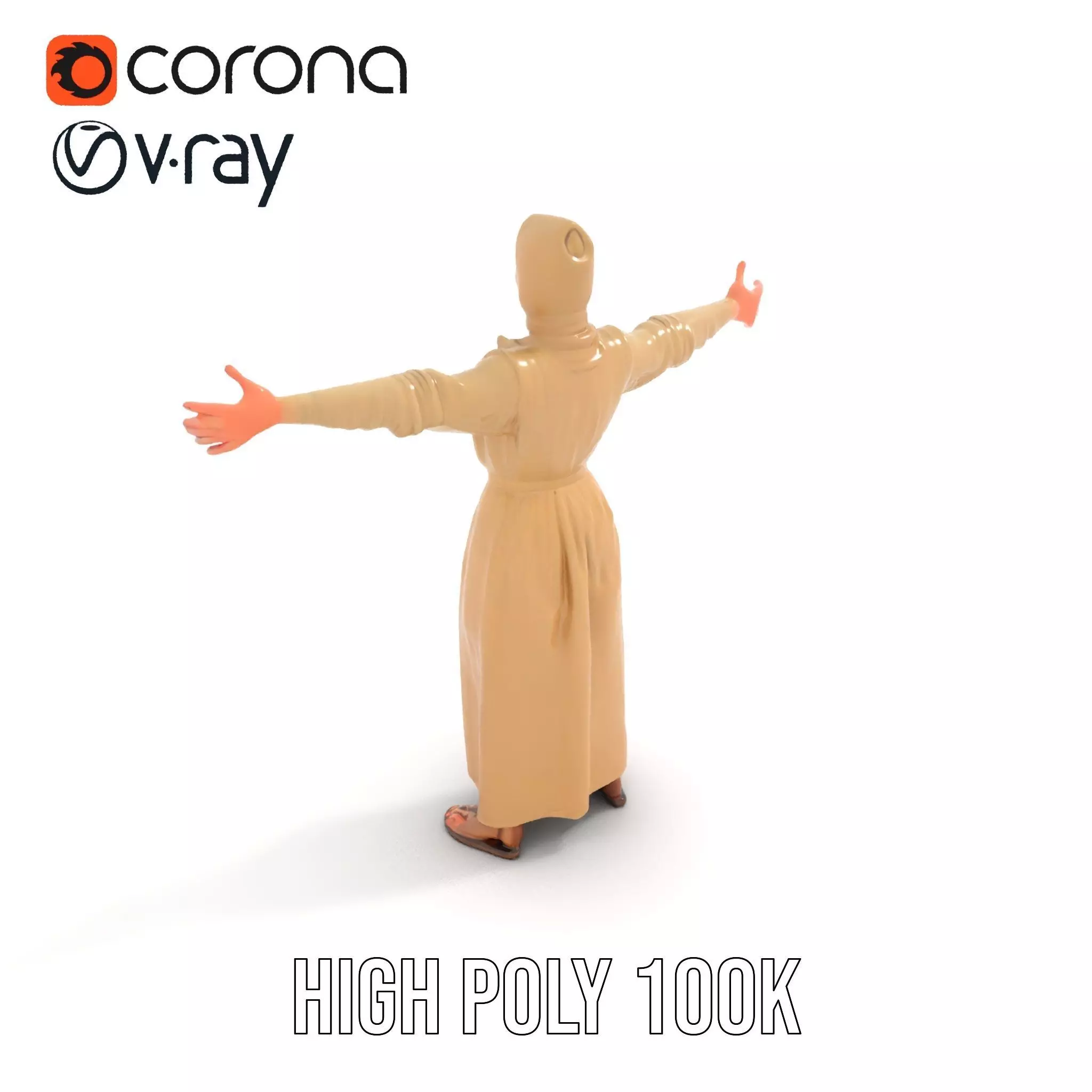 Model Pack Traditional Dress with Headscarf Low-poly 3D model_10