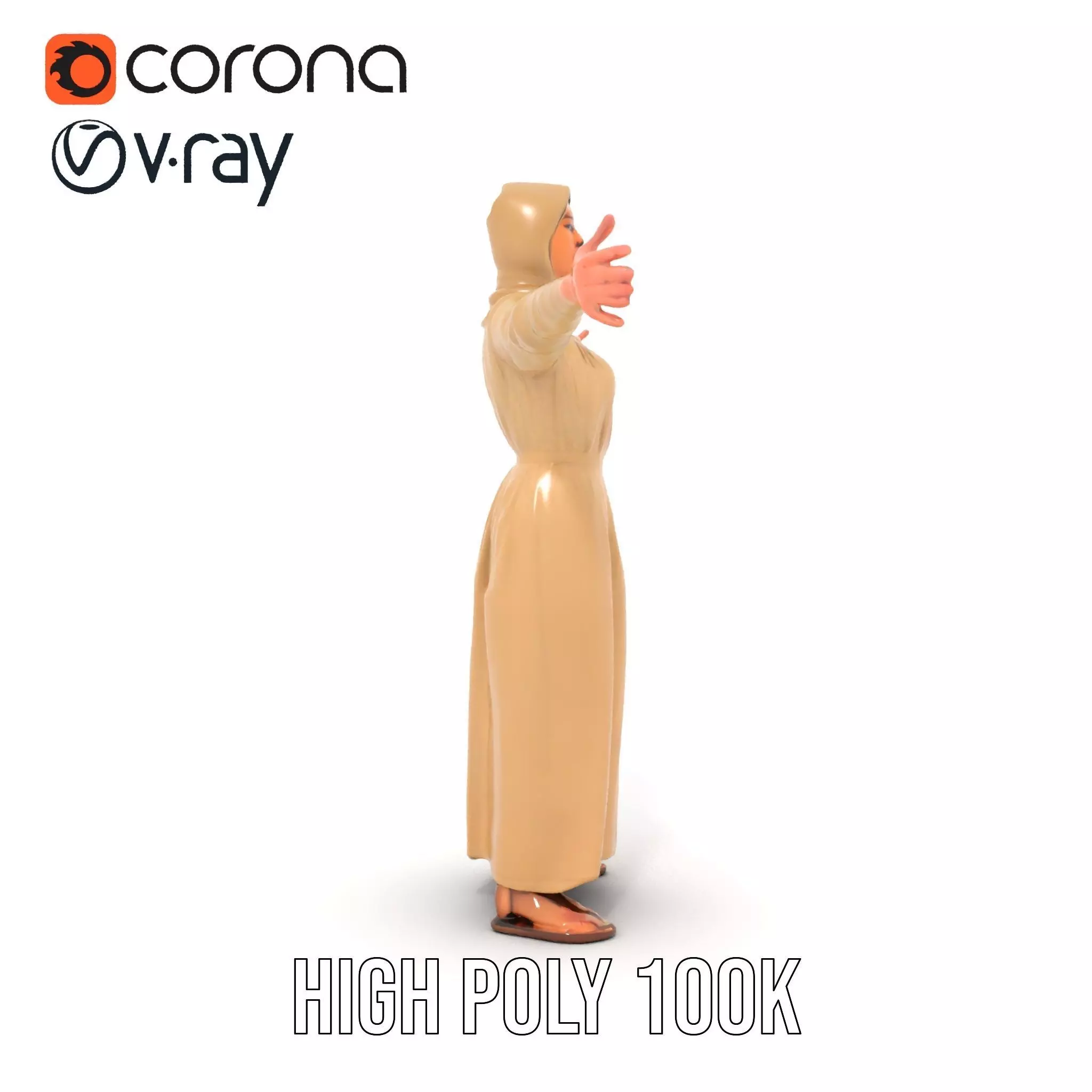 Model Pack Traditional Dress with Headscarf Low-poly 3D model_18