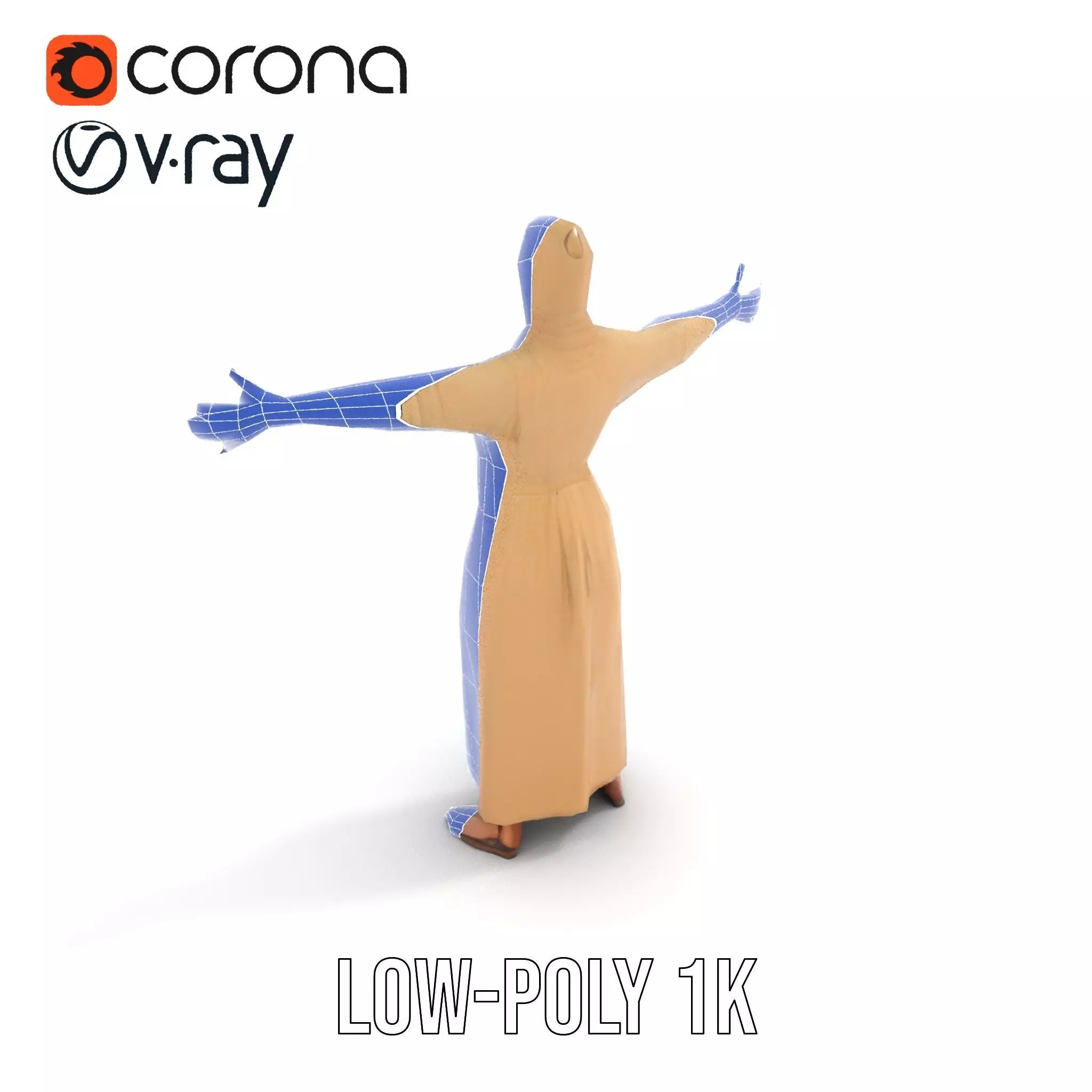 Model Pack Traditional Dress with Headscarf Low-poly 3D model_22