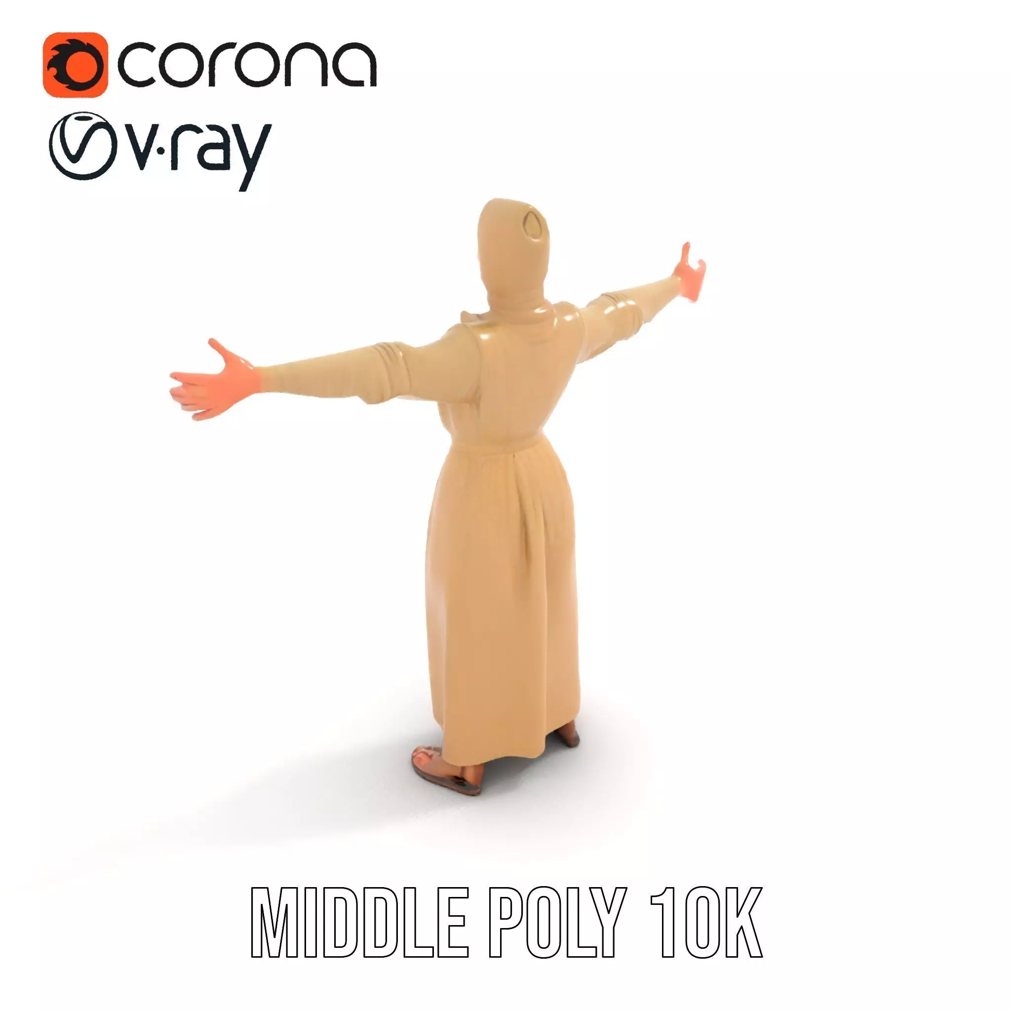 Model Pack Traditional Dress with Headscarf Low-poly 3D model_21
