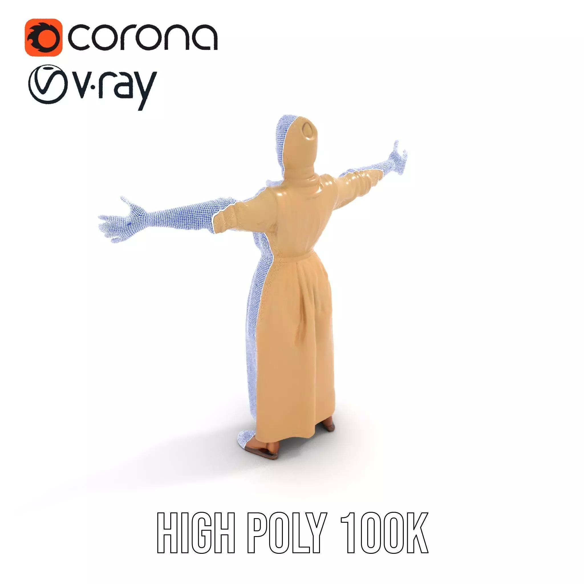 Model Pack Traditional Dress with Headscarf Low-poly 3D model_29