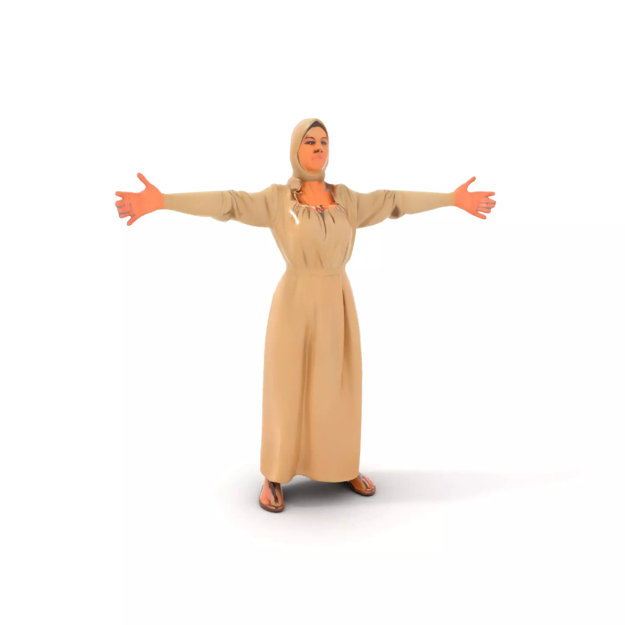 Model Pack Traditional Dress with Headscarf Low-poly 3D model_11