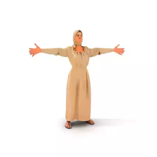 Model Pack  Traditional Dress with Headscarf Low-poly 3D model