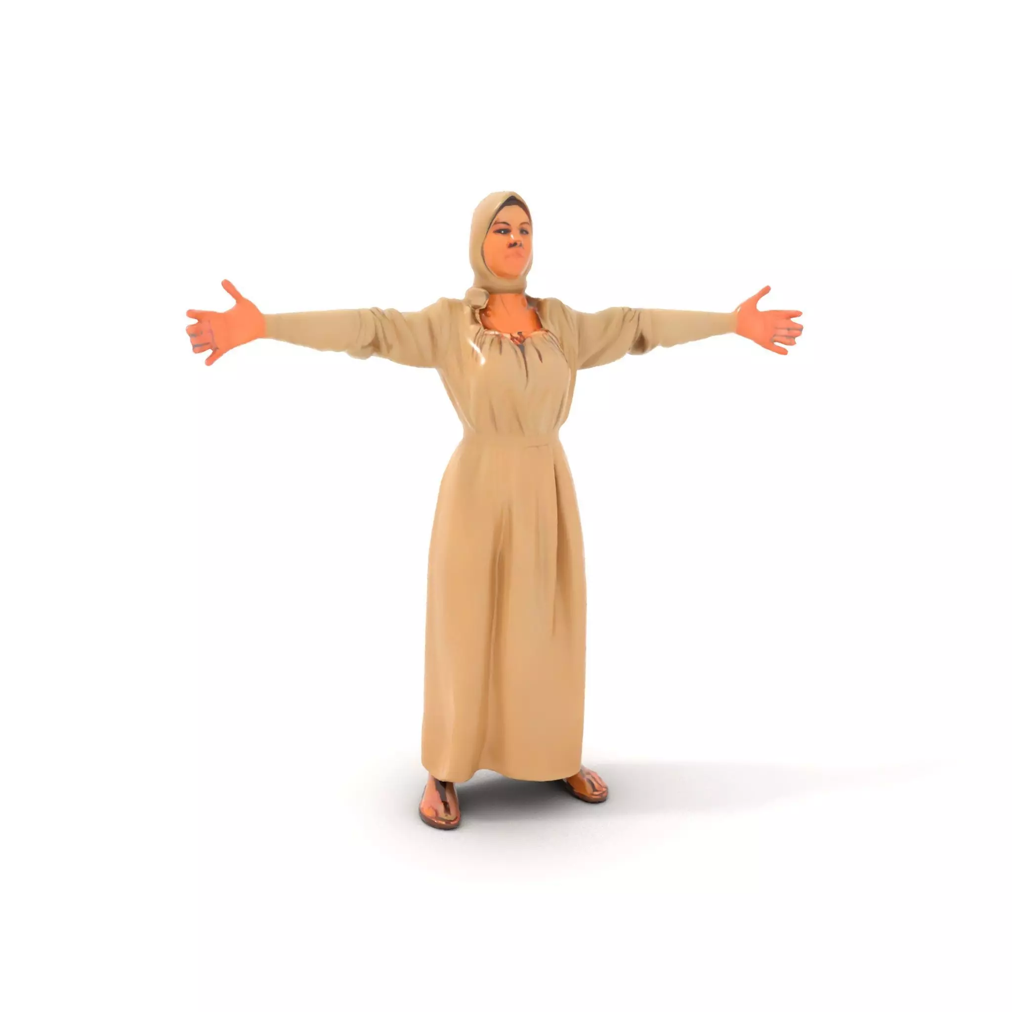 Model Pack Traditional Dress with Headscarf Low-poly 3D model_0