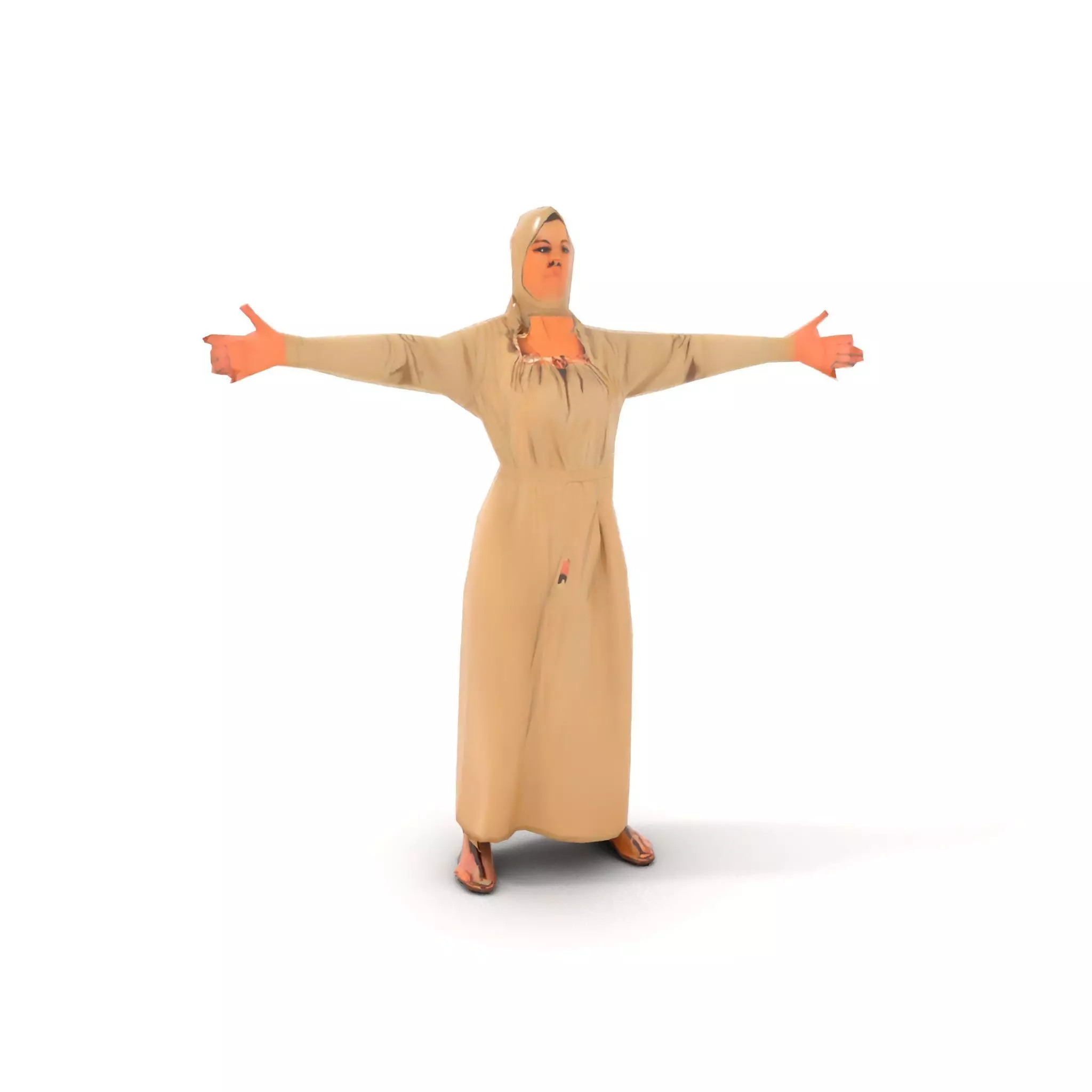 Model Pack Traditional Dress with Headscarf Low-poly 3D model_15