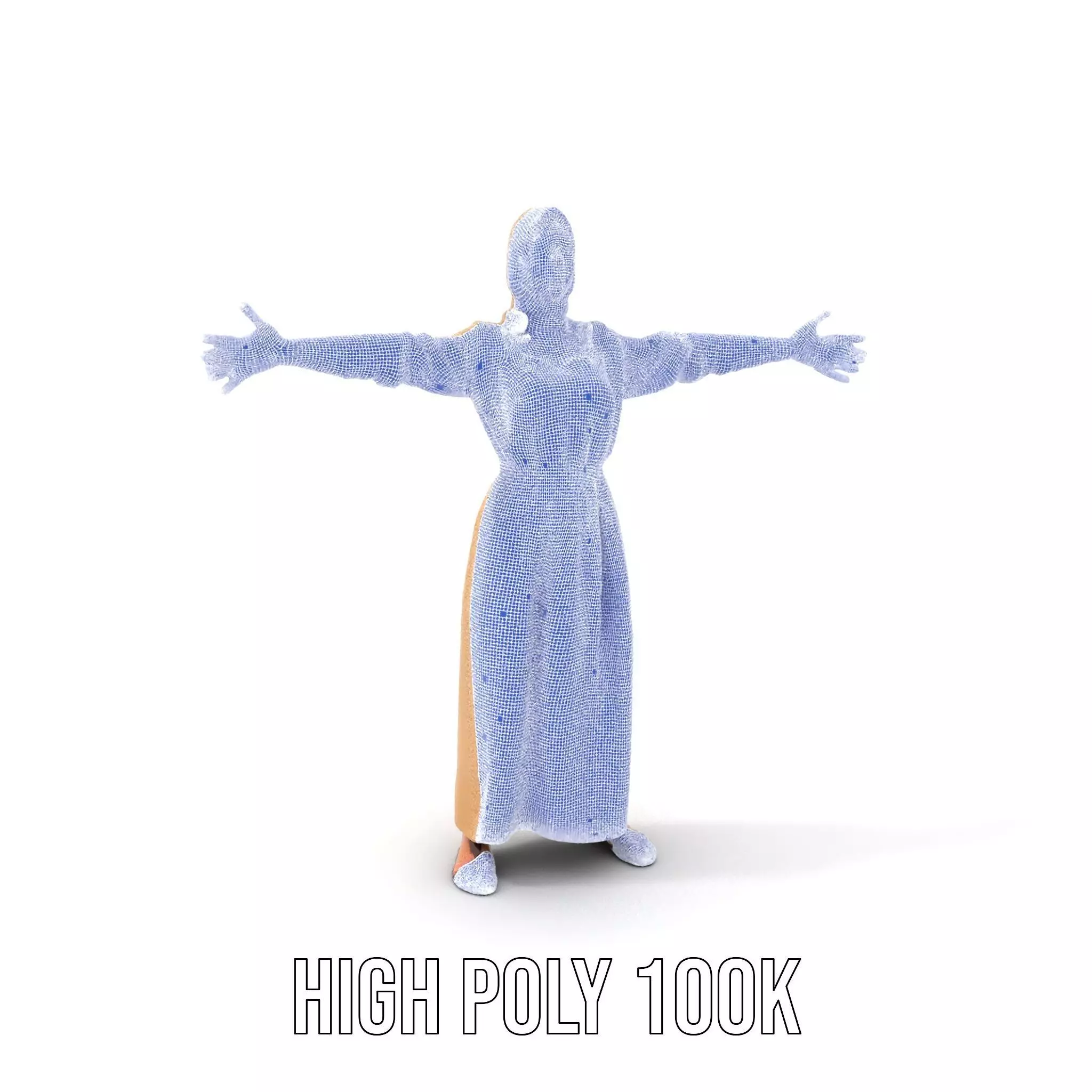 Model Pack Traditional Dress with Headscarf Low-poly 3D model_5