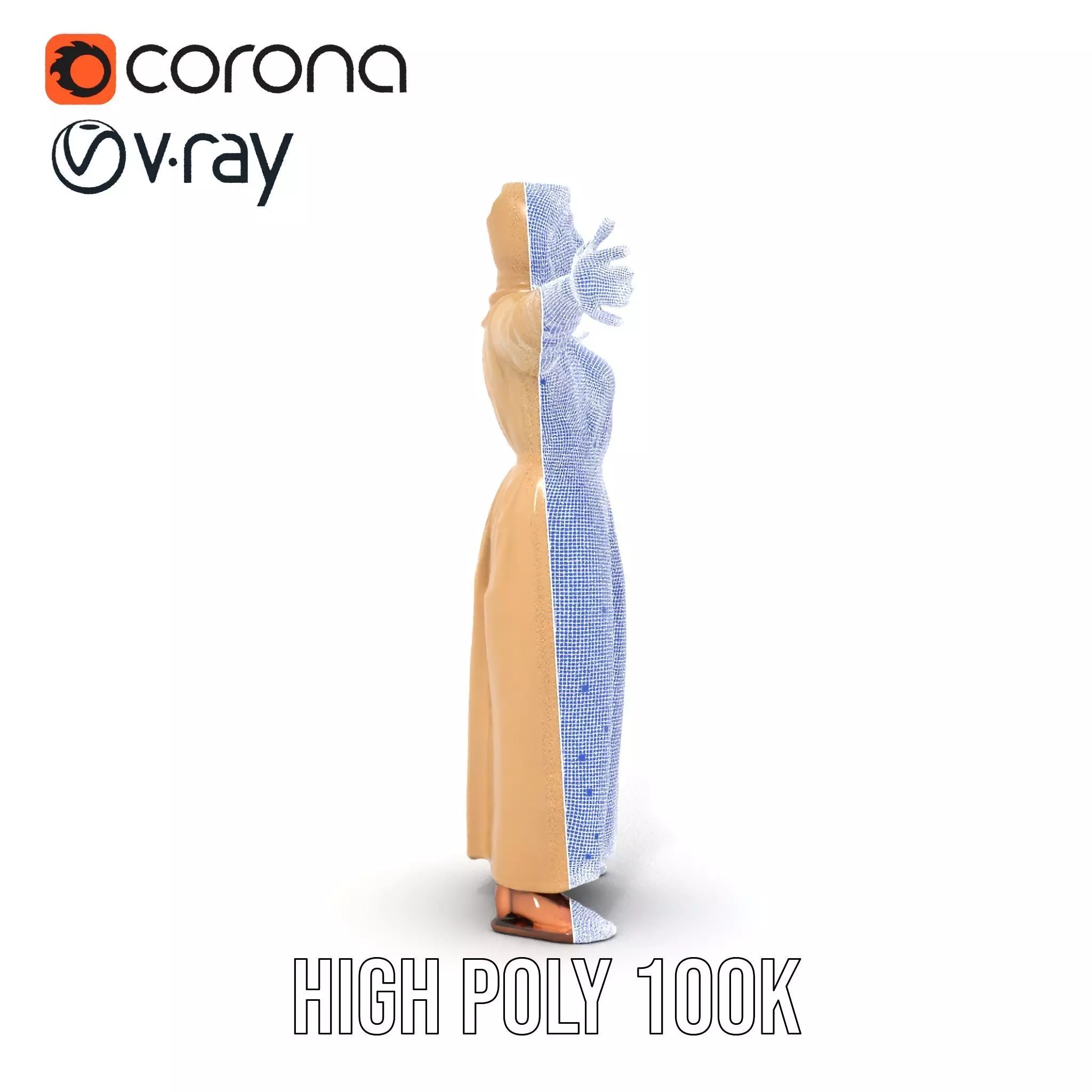 Model Pack Traditional Dress with Headscarf Low-poly 3D model_26