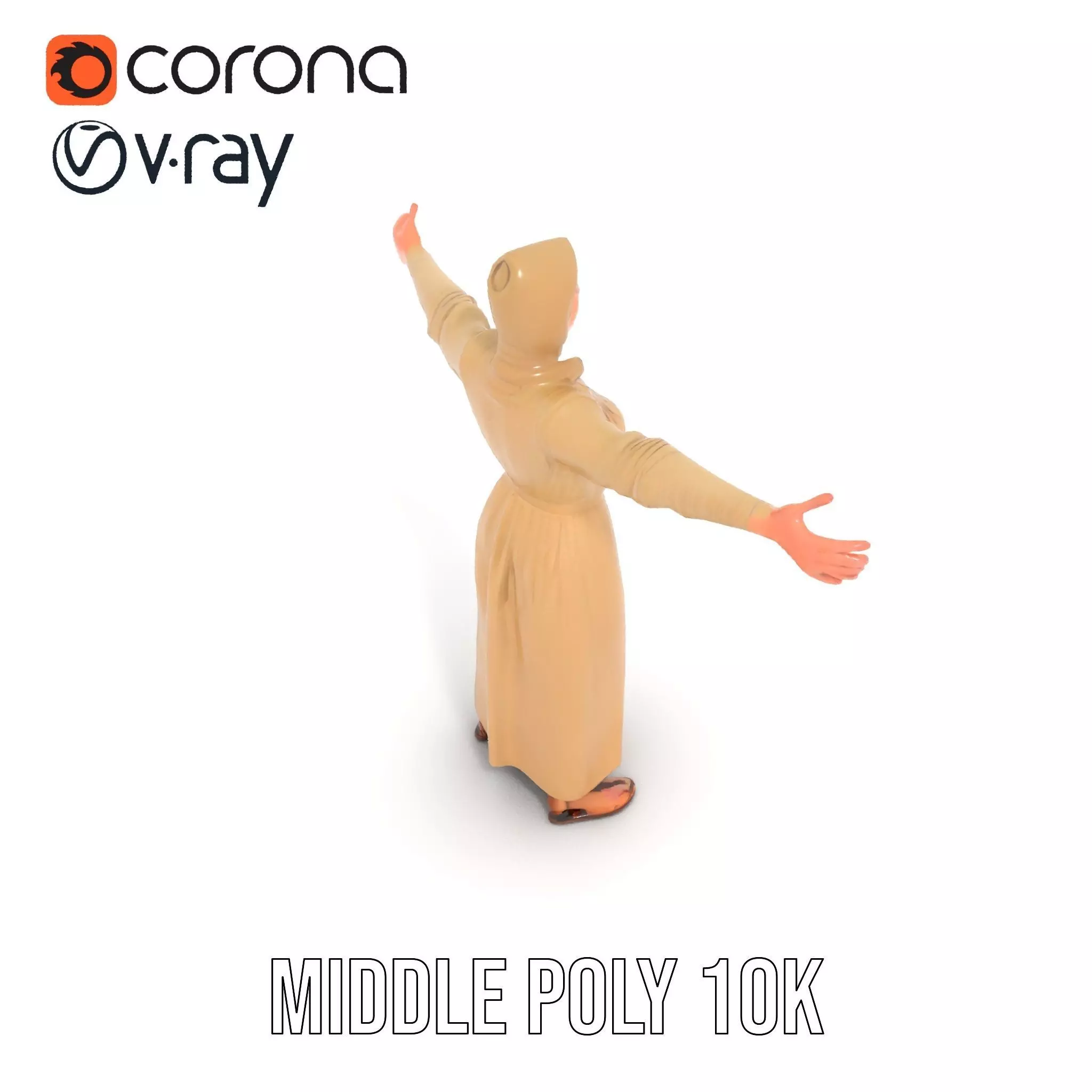 Model Pack Traditional Dress with Headscarf Low-poly 3D model_6