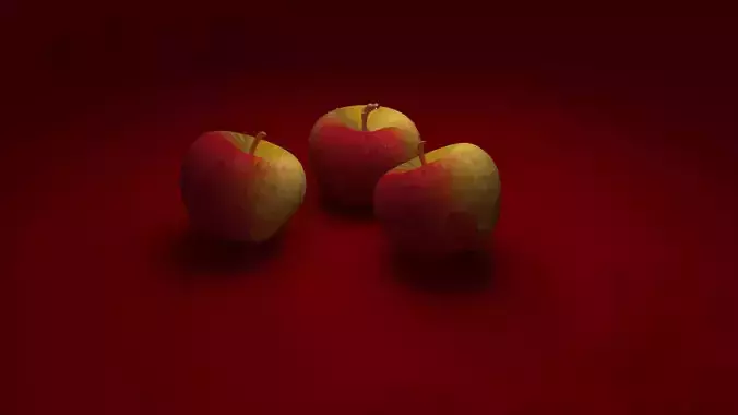 Realistic apple-Low-poly 3D model