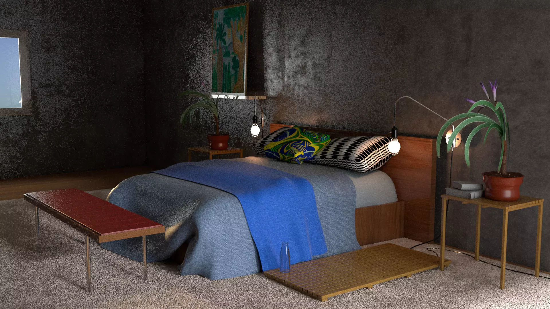 laos Bedroom Scene 3D model_4