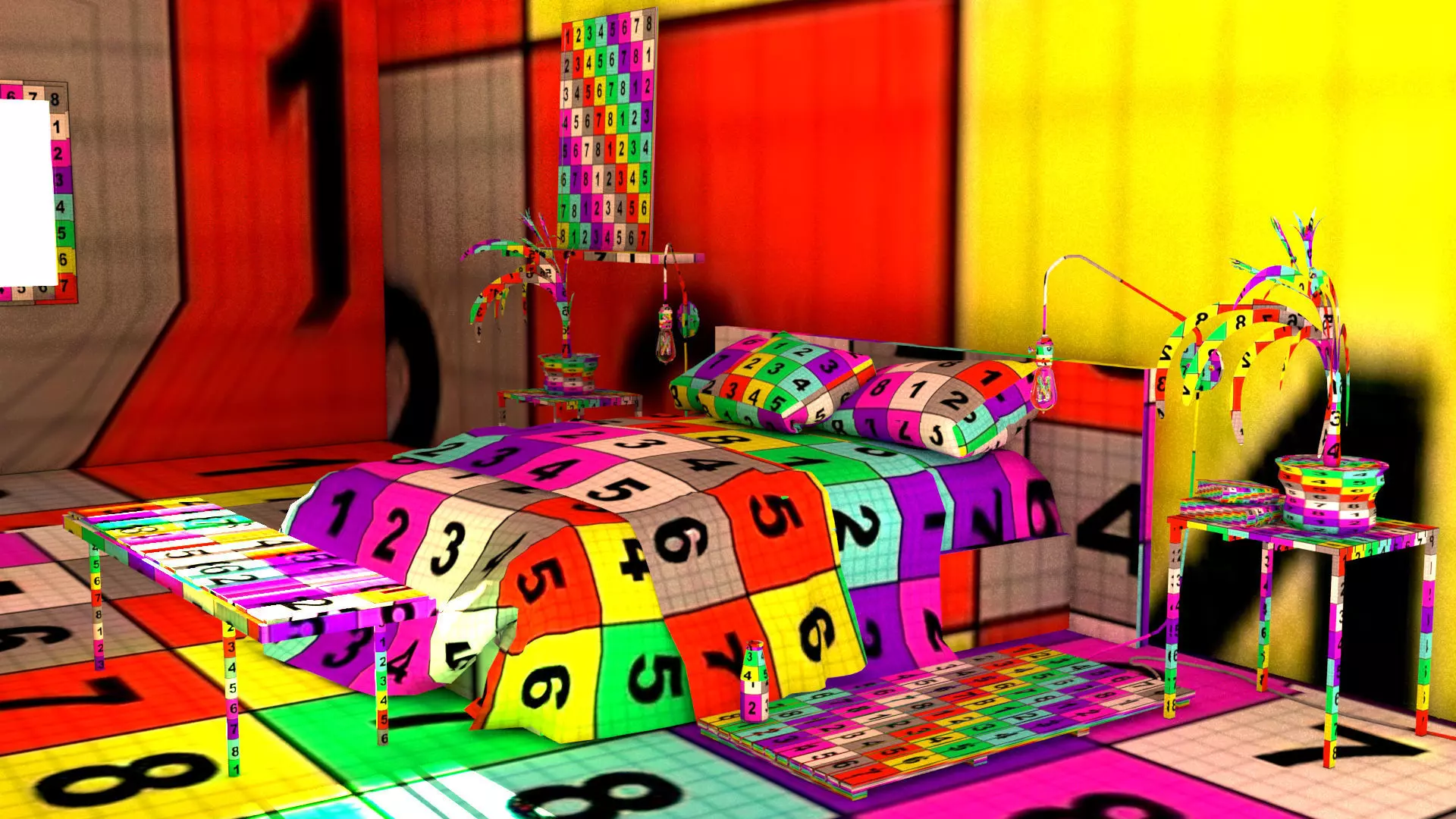 laos Bedroom Scene 3D model_14