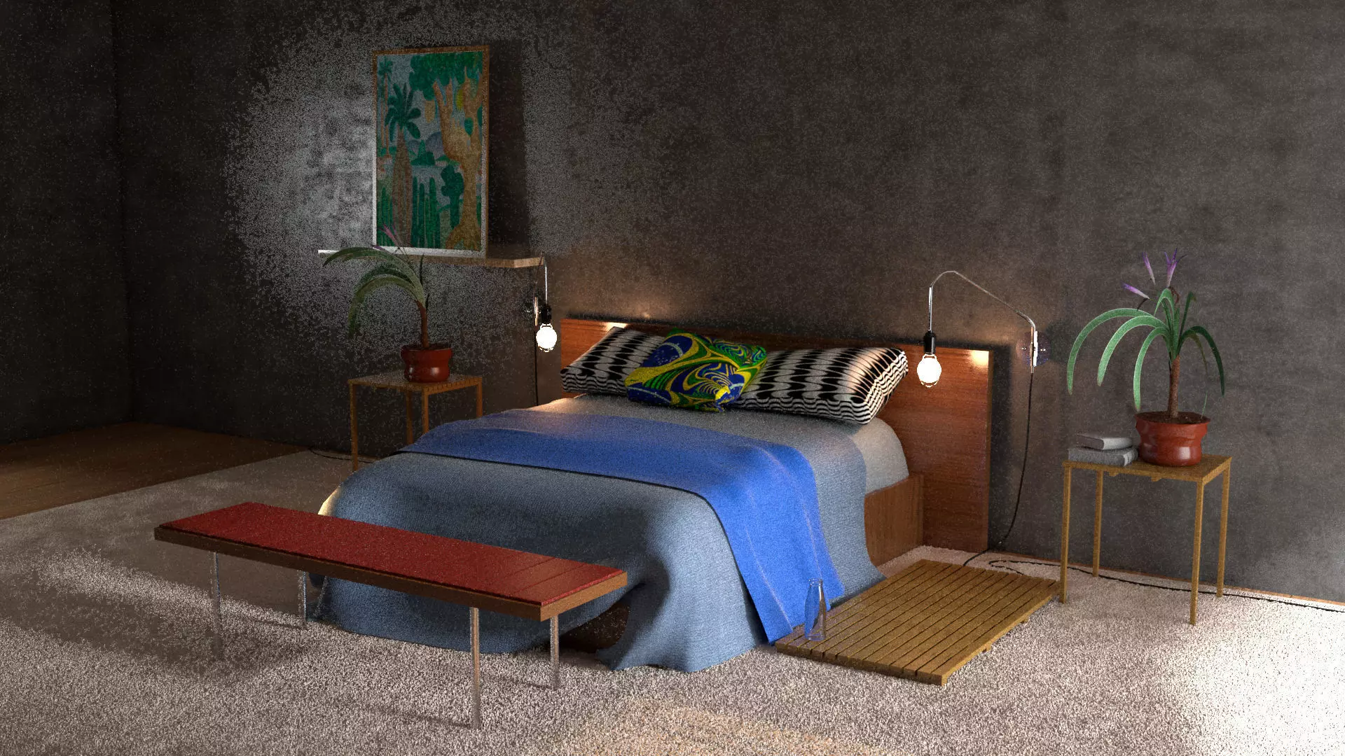 laos Bedroom Scene 3D model_2