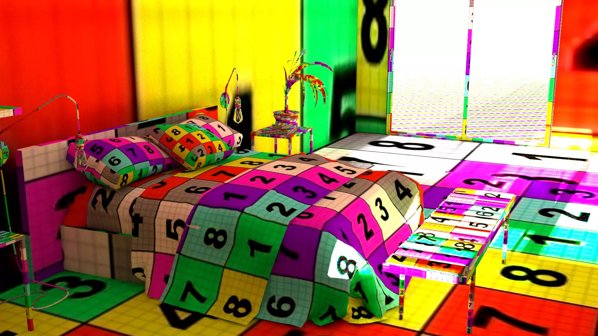 laos Bedroom Scene 3D model_13