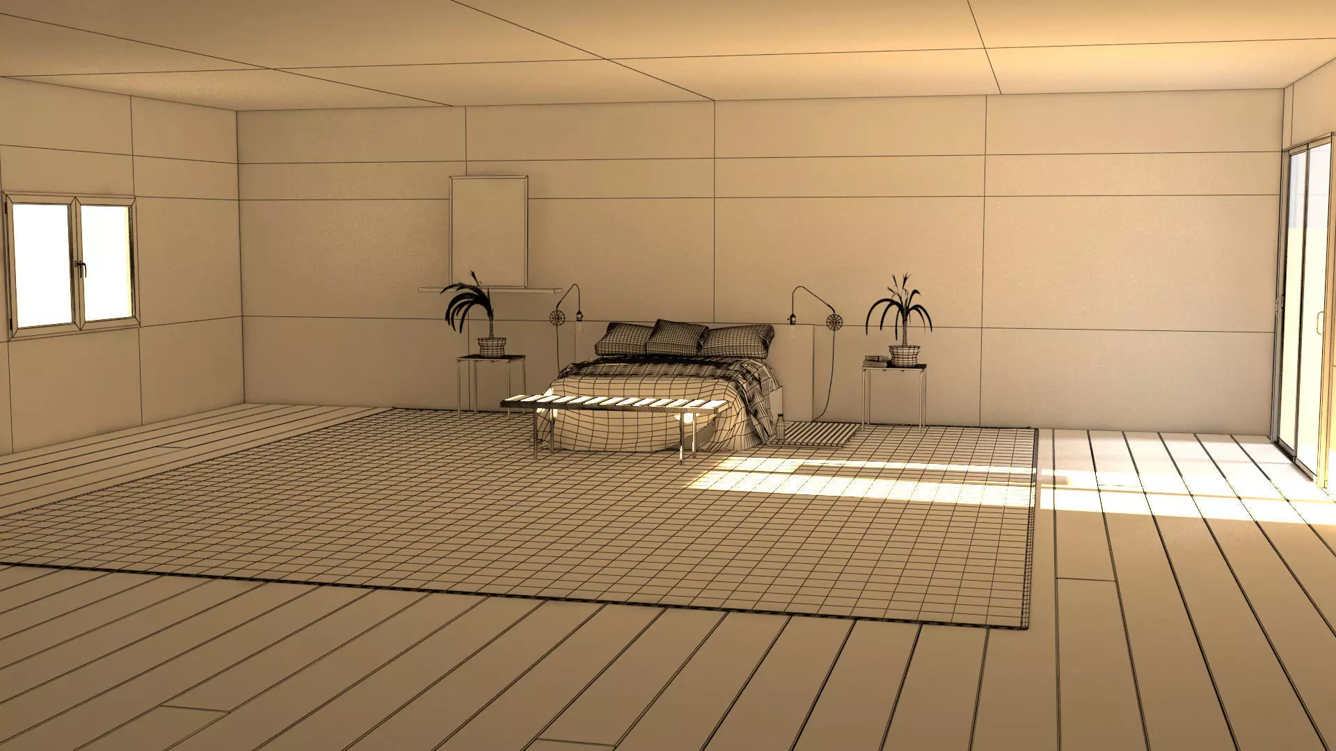 laos Bedroom Scene 3D model_5