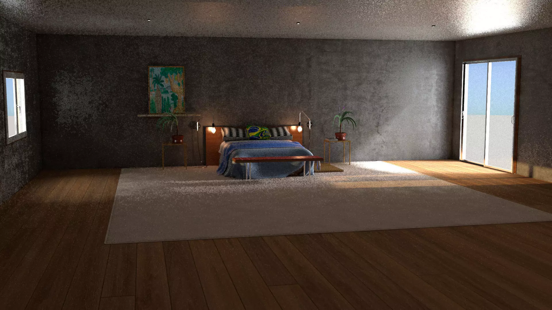 laos Bedroom Scene 3D model_1