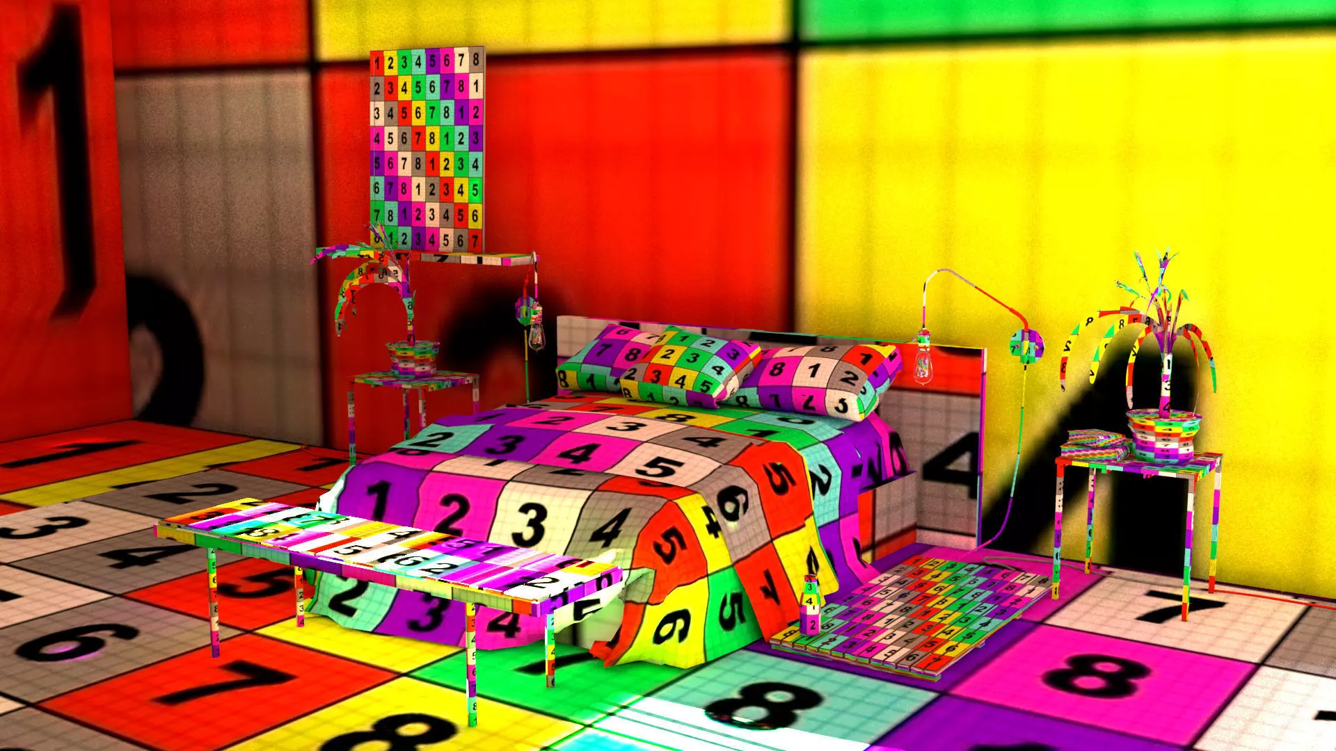 laos Bedroom Scene 3D model_12