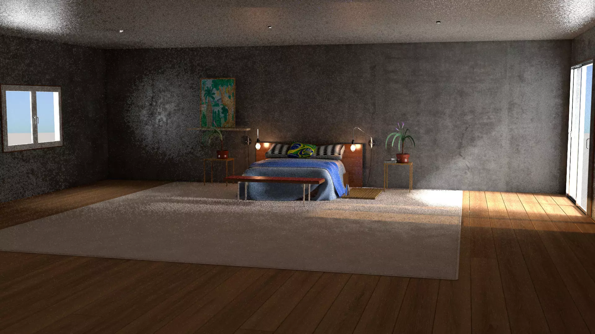 laos Bedroom Scene 3D model_0