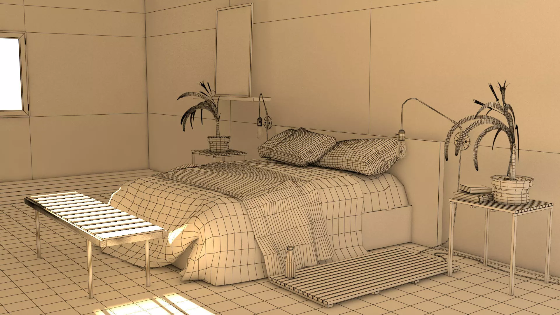 laos Bedroom Scene 3D model_9