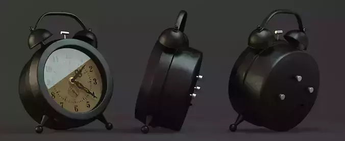 Vintage Clock High Poly Model