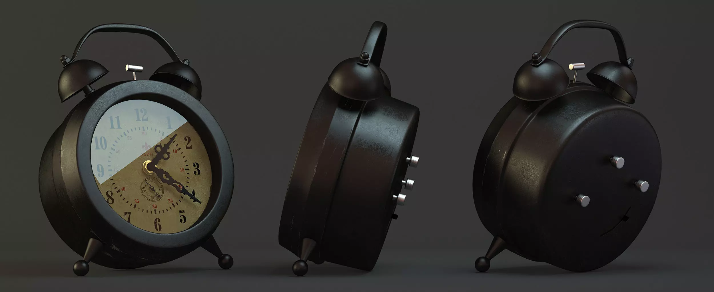 Vintage Clock High Poly Model 3D model