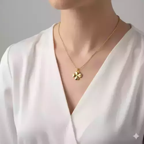 Golden Clover Charm Necklace Timeless  Luck Jewelry 