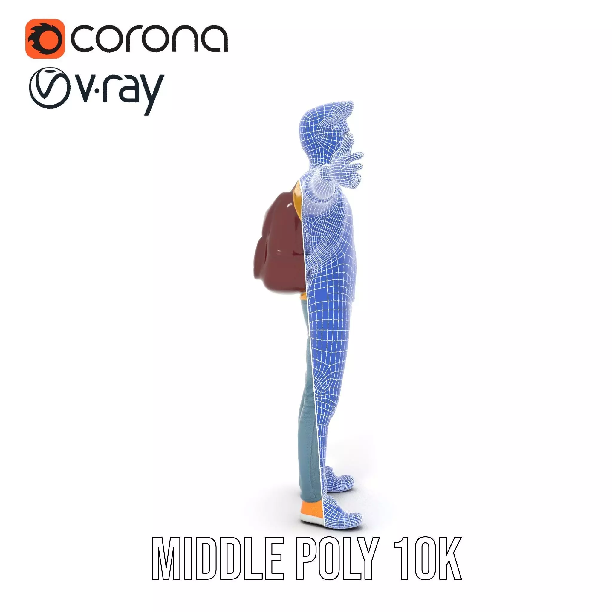 Casual Young Man with Glasses Model Pack Low-poly 3D model_21