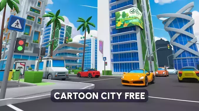 Cartoon City FREE Free low-poly 3D model