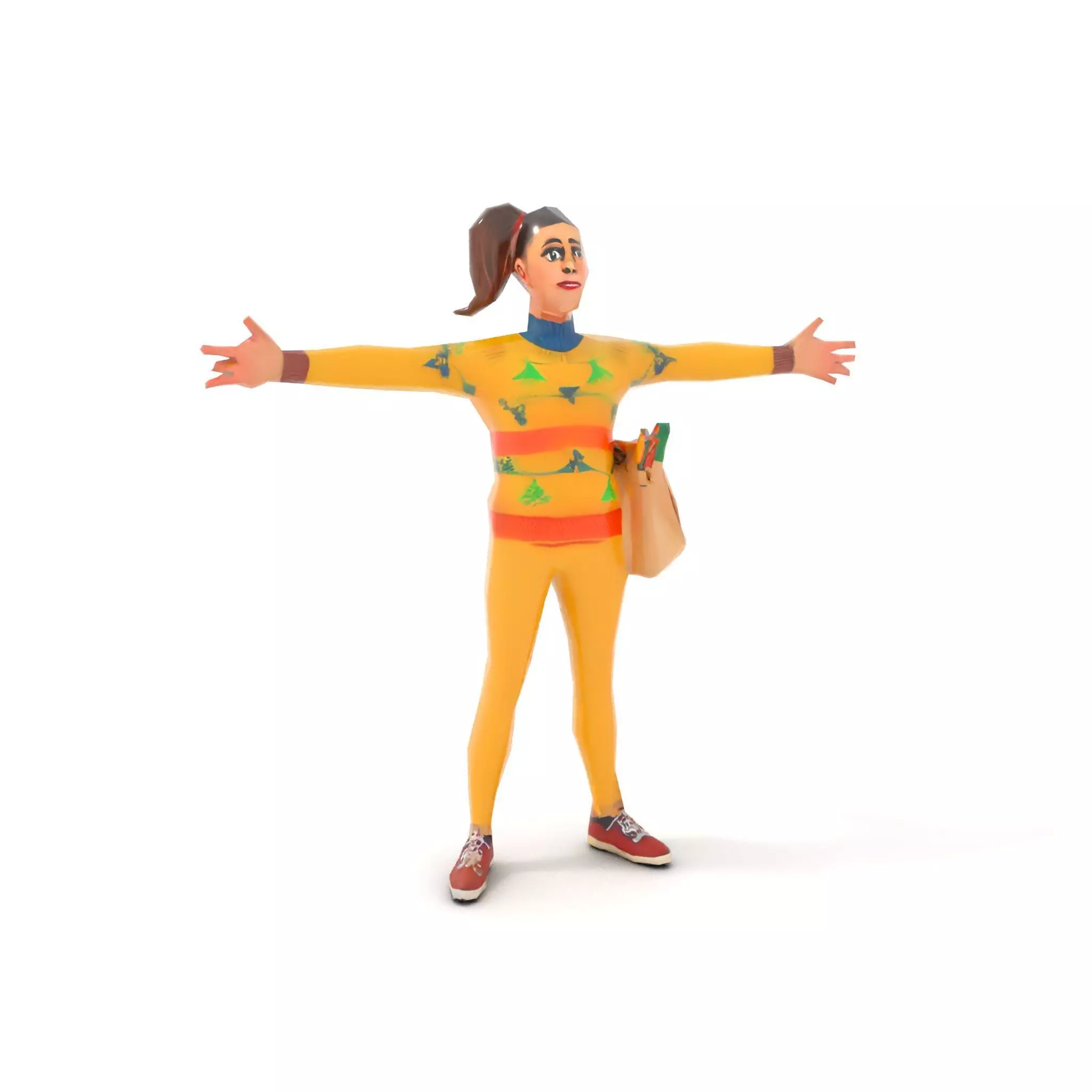 Cartoon Character in Sweater Model Pack Low-poly 3D model_29