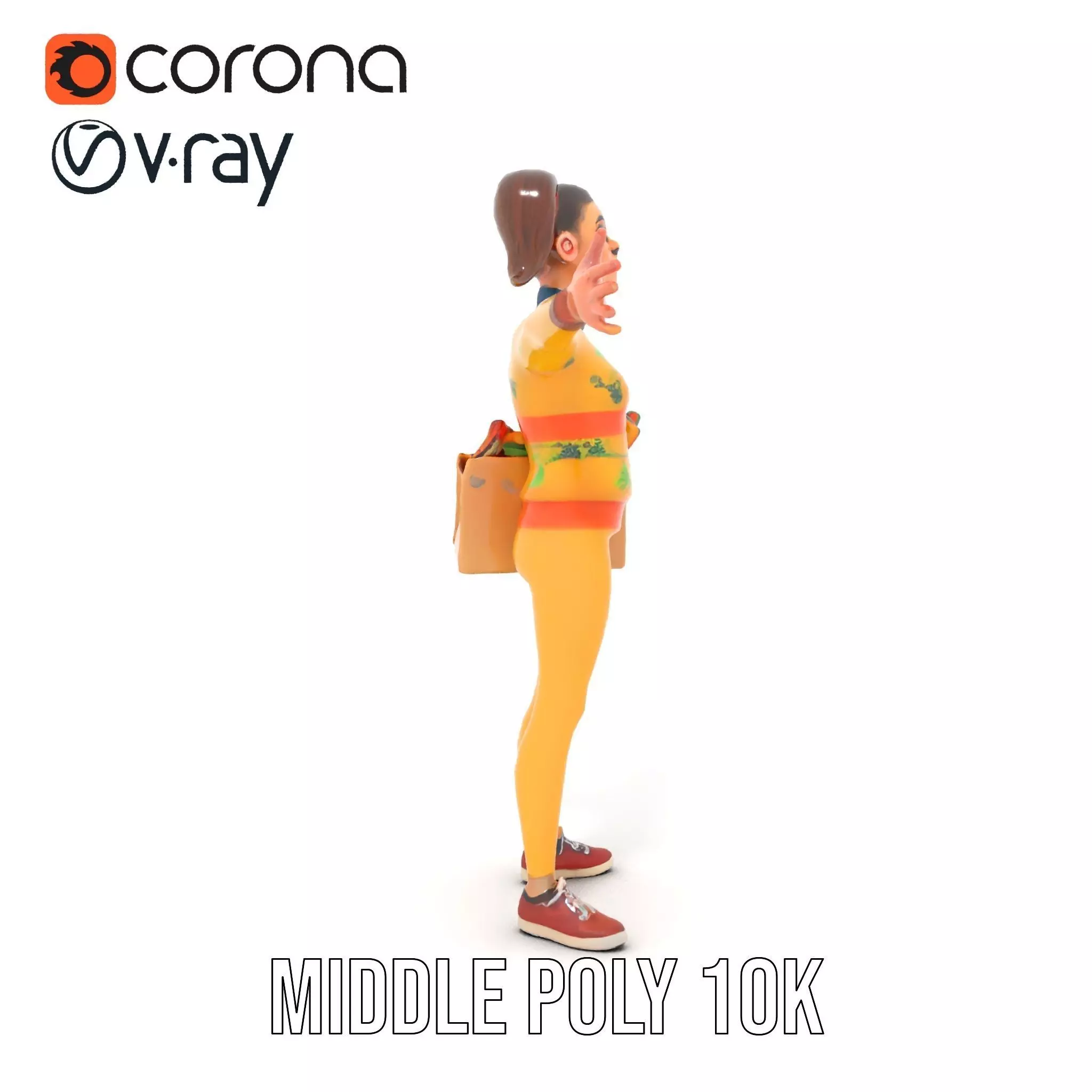 Cartoon Character in Sweater Model Pack Low-poly 3D model_16