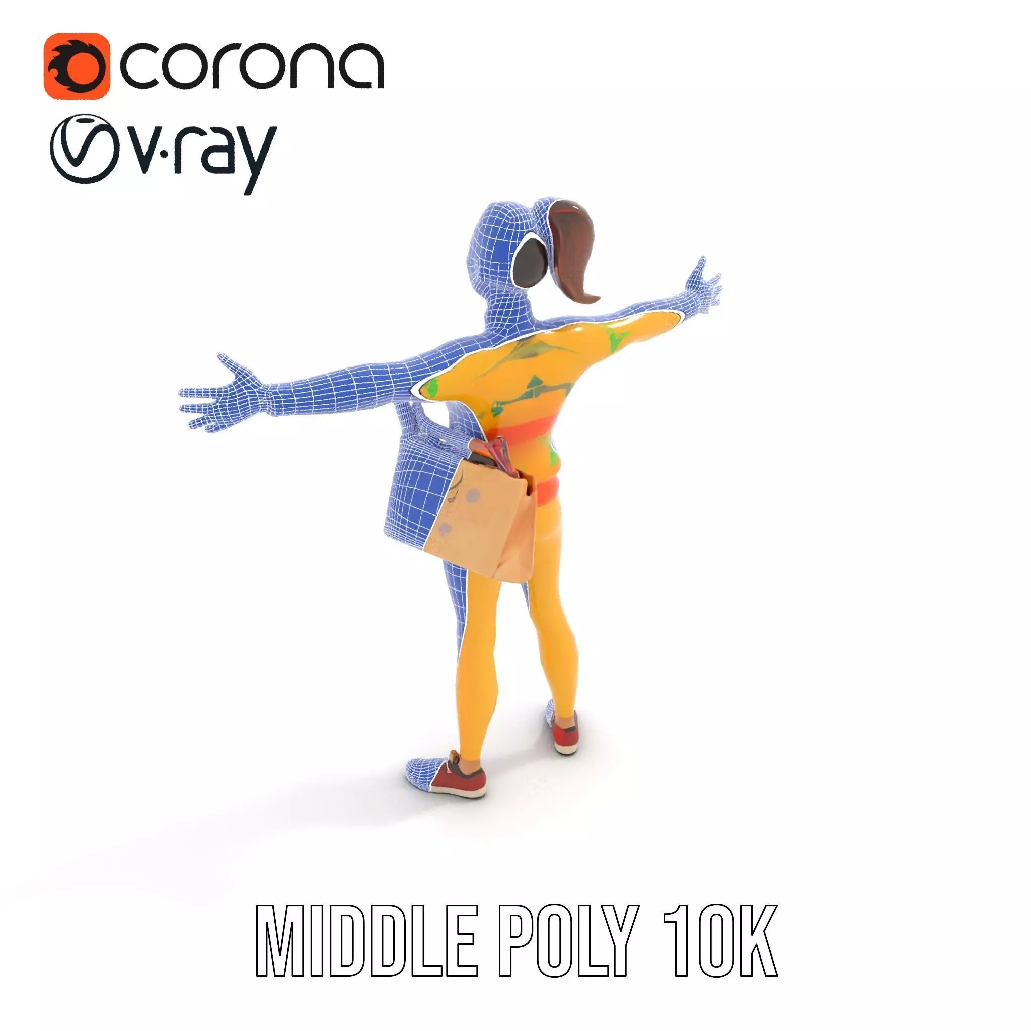 Cartoon Character in Sweater Model Pack Low-poly 3D model_22